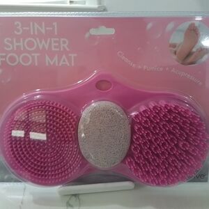 Pink 3-in-1 Shower Foot Mat